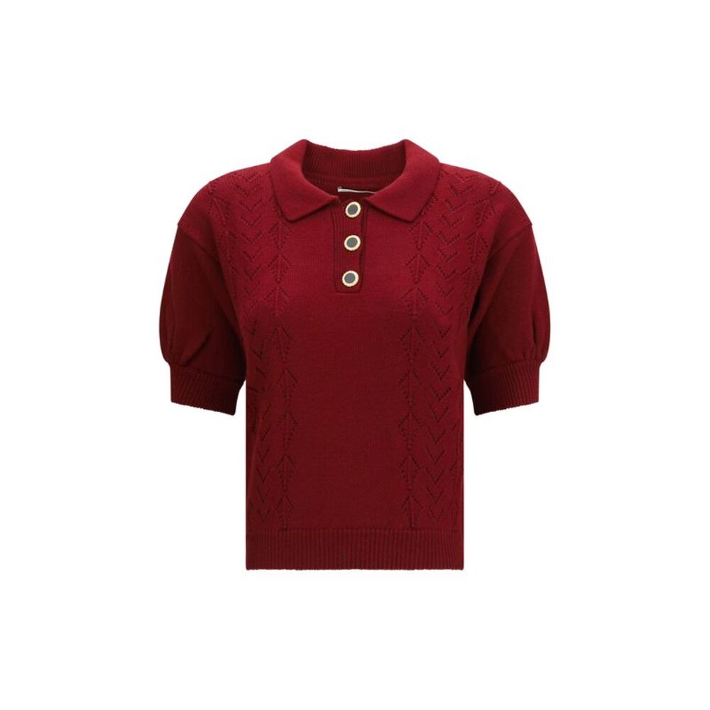Alessandra Rich Women Merino Wool Polo Shirt With Buttons